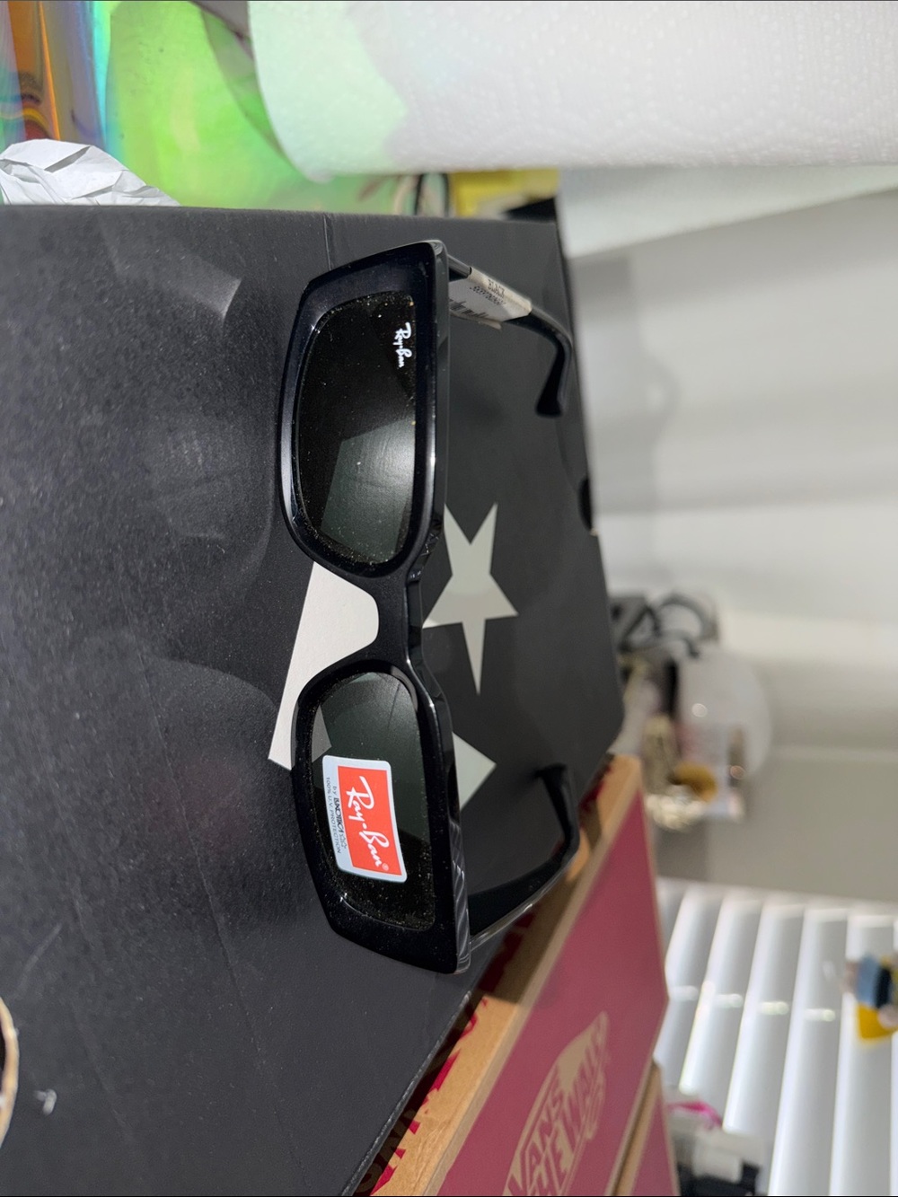 Sunglasses on boxes